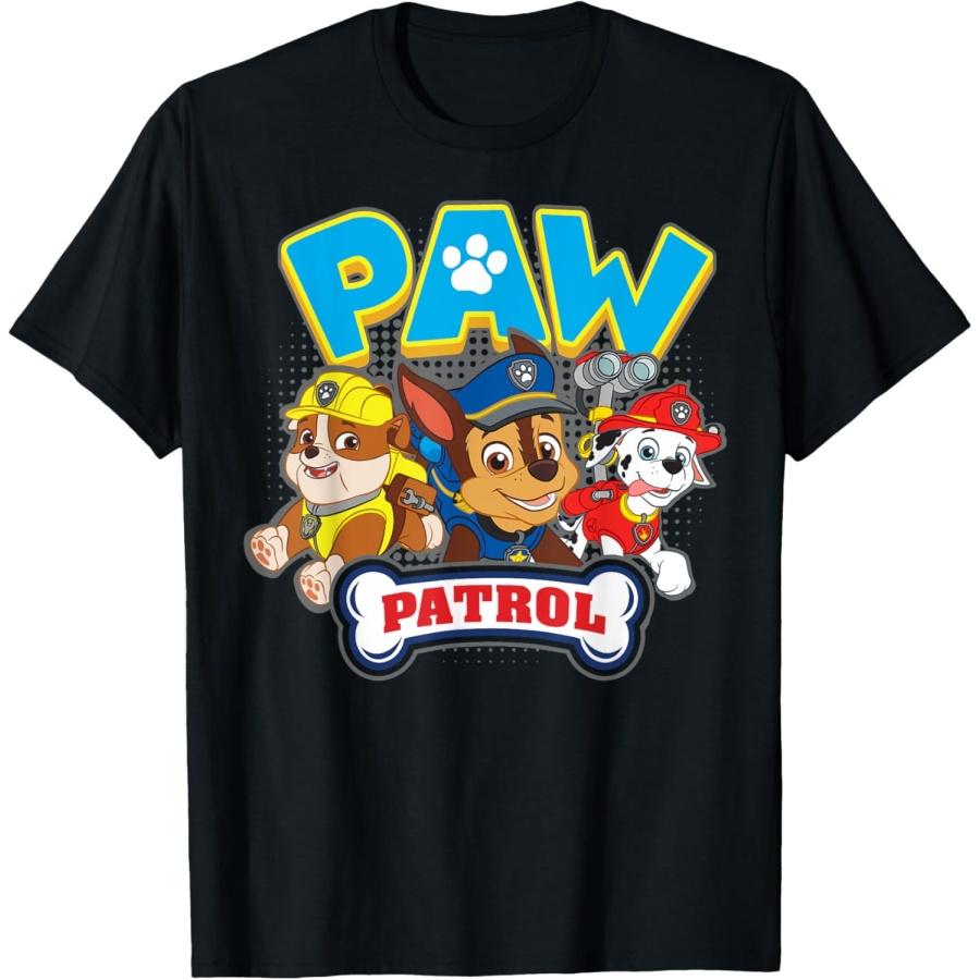 Щенячий патруль Группа (Гончик, Маршалл, Крепыш) Футболка Футболка S чёрный