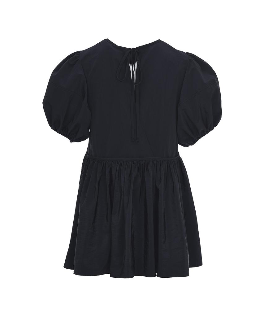 BMUETTE Puff Sleeve Shirred Blouse Black