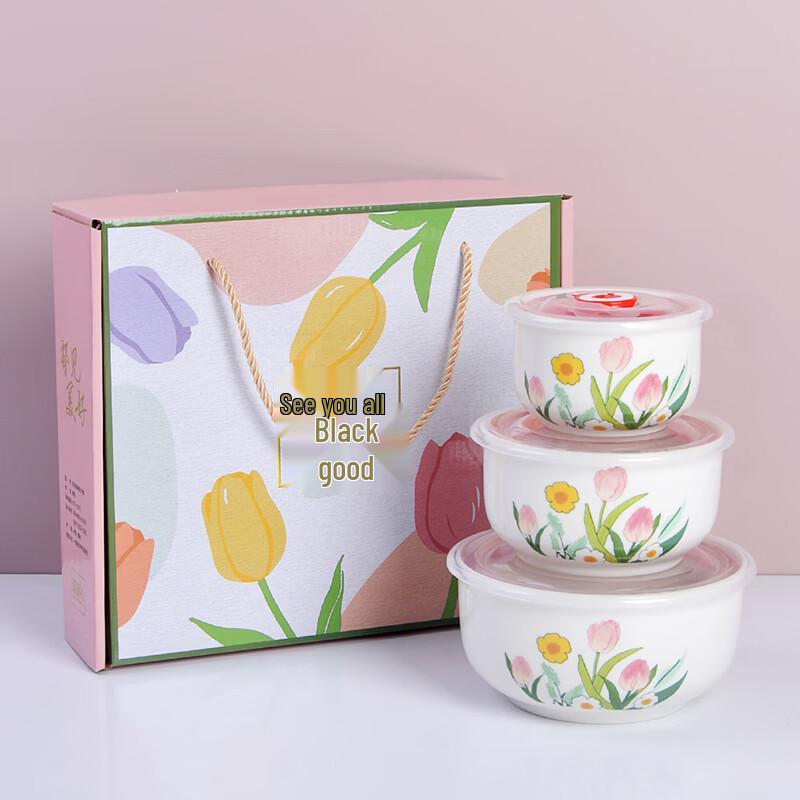 JIN MING LI Minimalist Ceramic Food Storage Bowl Set