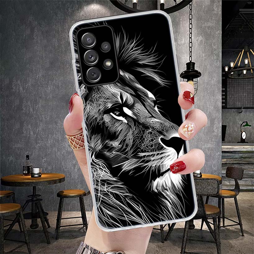 Lion Alpha Male Cub King Phone Case For Samsung Galaxy A12 A22 A32 A52 A72 A02S A51 A50S A71 A70 A31 A20S Note 20 Ultra S10 A10S