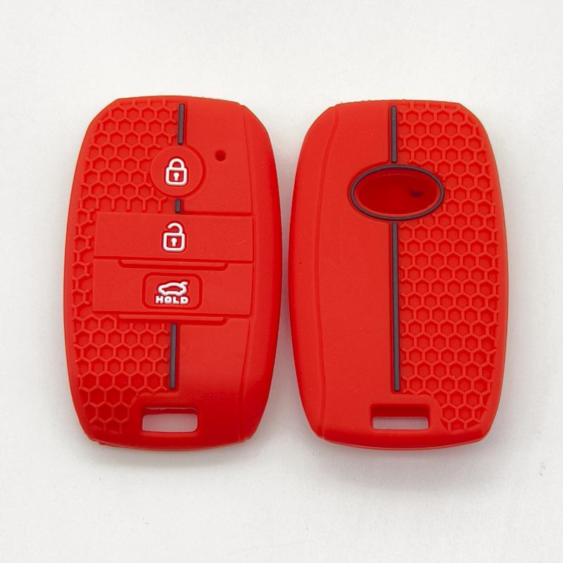 Soft Silicone Protective Case for Hyundai 3-Button Remote Smart Card красный