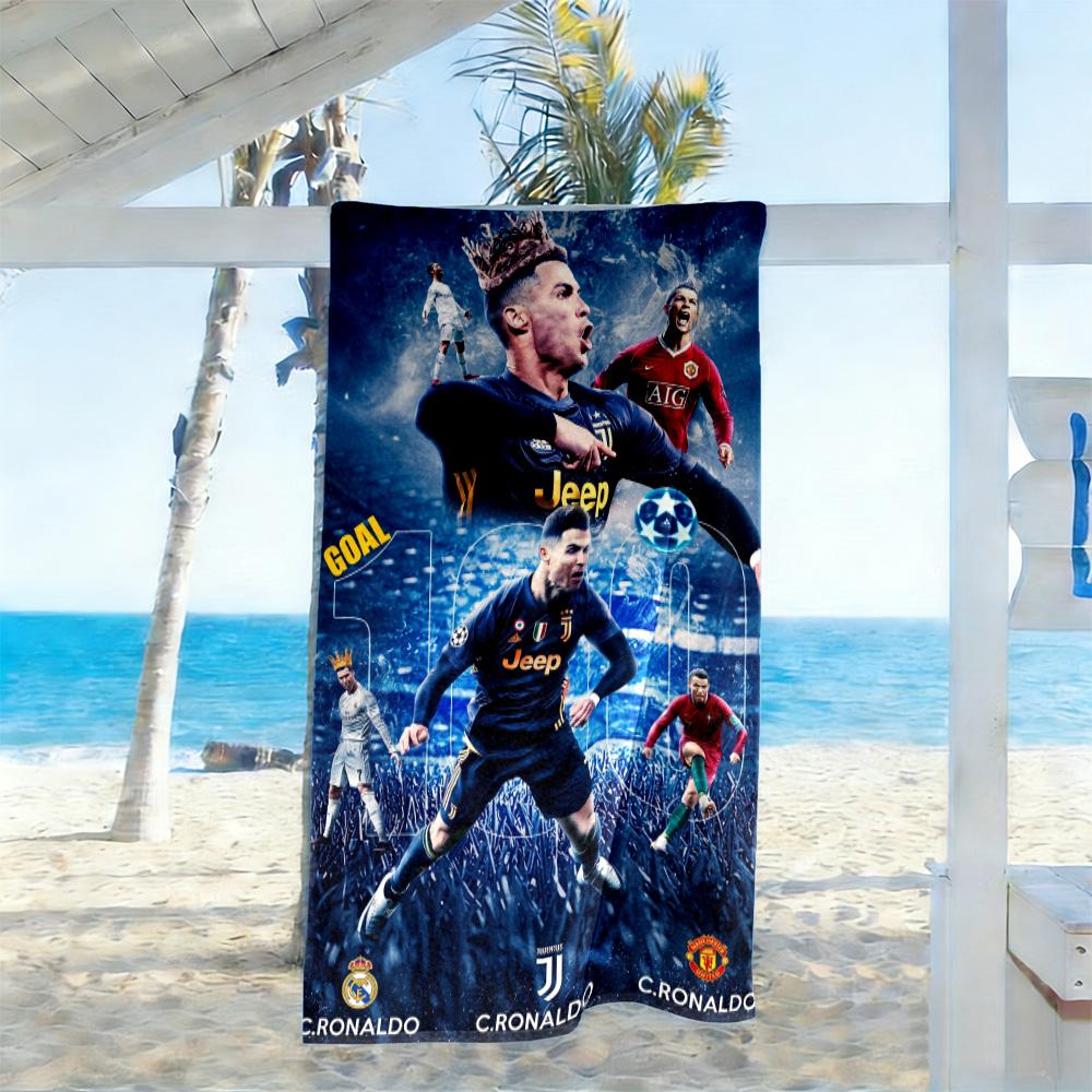 Ronaldo's Iconic Journey Beach Towel High Absorbency & Quick-Dry Comfortable Lightweight