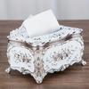 European Style Tissue Box, High-end El Restaurant Napkin Extraction Box, Living Room Desktop Paper Extraction Storage Box
