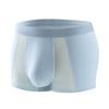Men Boxer Briefs Mid-rise Elastic Waistband Breathable Mesh Shorts Underwear Solid Color U-Convex