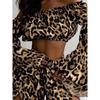 One Shoulder Leopard Print Shorts Set off-Shoulder Leopard Print Print Shorts Suit