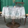 Embroidered Soft Glass Dining Round Table Cloth Transparent PVC Plastic Table Mat Scratch Resistant and Durable Home Decor Cover Cloth