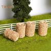 4 Stück Miniatur-Heuballenmodell, realistisches Mini-Heuhaufen-Ornament, winziger runder gefälschter Strohballen, DIY-Farm, Mikro-Landschaft, Puppenhaus-Dekoration, Zubehör