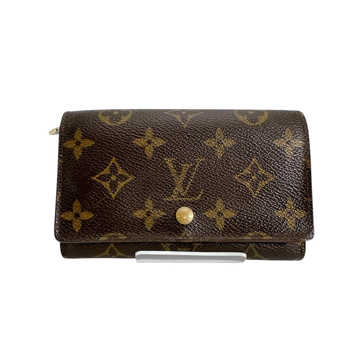 

LOUIS VUITTON Monogram Porto Monevier Tresor wallet Monogram canvas Brown M61736 Used