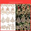 6pcs Christmas Decoration Wooden Pendants Charming Xmas Tree Hanging Ornaments Set
