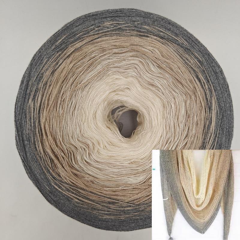 300g Mercerized Cotton Yarn Gradient Color Long Section Dyed Hand Wound Mixed Strand Cake Thread DIY Hand Knitted Shawl Scarf