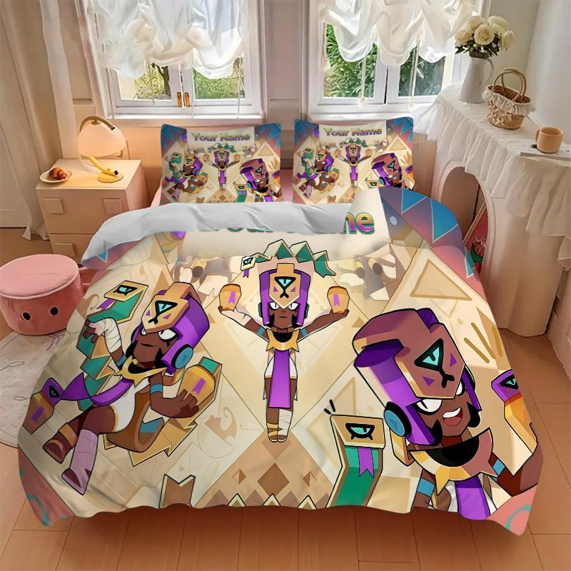 Custom Ancient Egyptian Mythology Printed 3pcs Bedding Set Soft Microfiber 1 Duvet Cover And 2 Pillowcases Home Bedroom Decor Xmas Gift Q19