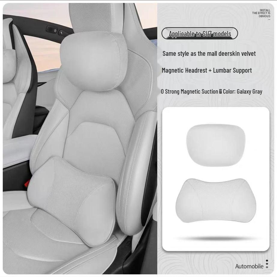 Xiaomi SU7 Magnetic Headrest Neck Support & Lumbar Pillow for Car