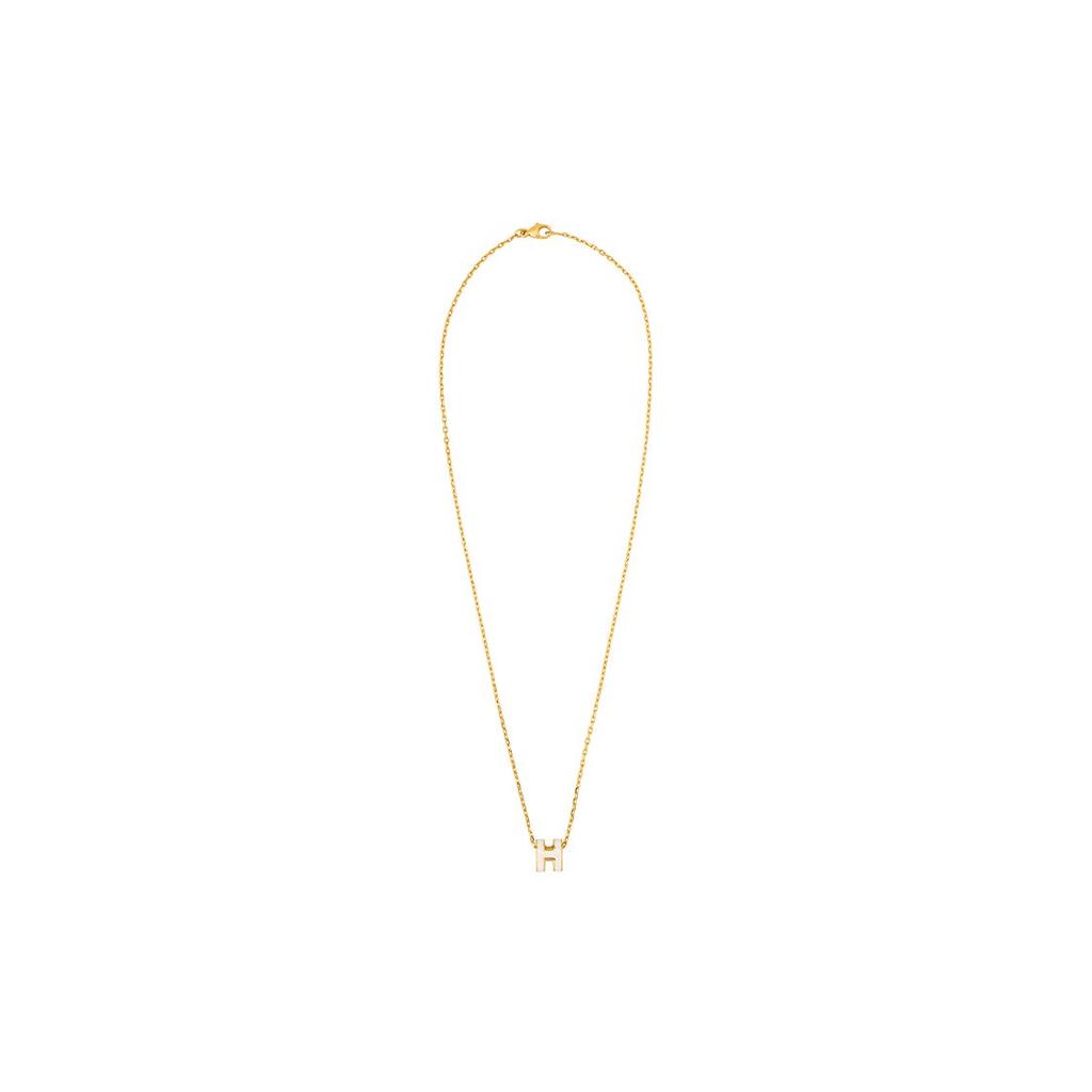 Hermes Mini Pop H Letter Logo Necklace Women necklace Gold H147992F-49
