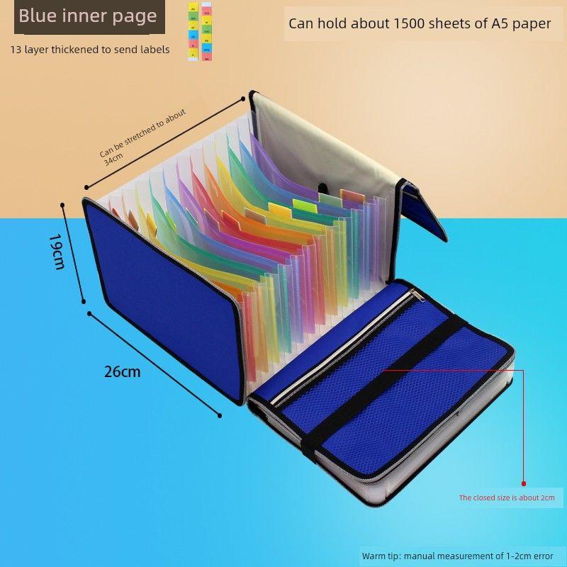 A5 Financial Storage Organizing Bag Multi-Layer Folder Small Size Invoice File Holder Bill Bag Desktop Office Storage Clip
