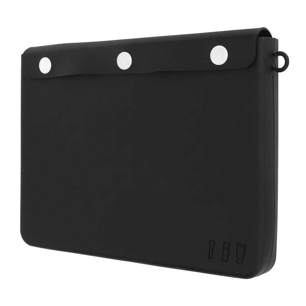 Travel Cosmetic Bag Multifunctional Large Capacity Black Color Portable Silicone Toiletry Bag