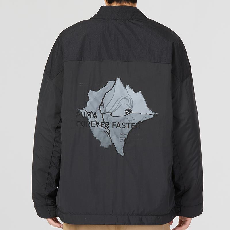 Puma Cny National Style New Year Series Bz Zaozhi Hoodie Back Letter Embroidery V Neck Sports Casual Cotton Jacket Men Hoodies Black Gray 539589-01