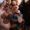 Flower Flower Original Design Leather Handmade Car Key Bag Pendant Personality, Female Gift Keychain
