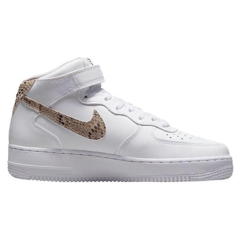 Nye Nike Air Force 1 '07 Mid Hvit Slangeskinn Swoosh Dame DD9625-101