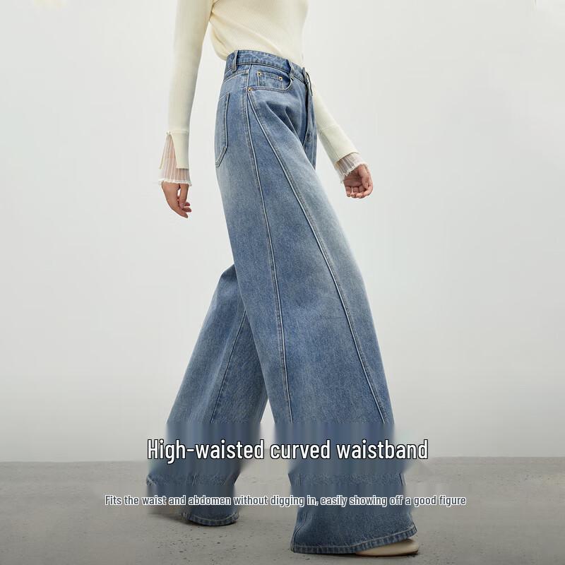 

Autumn Water Yiren Women s Mid-High Waist Slimming Banana Jeans L