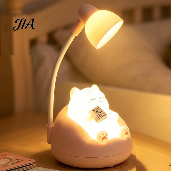 Soft Warm Glow Bedside Light Sleeping Cat Night for Kids, Rechargeable LED Nursery Lamp, Cute Kids Adjustable Brightness Touch Bedroom Baby Room Small