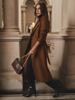 European Russian Winter Hot Sale: Classic Brown Woolen Coat for Women