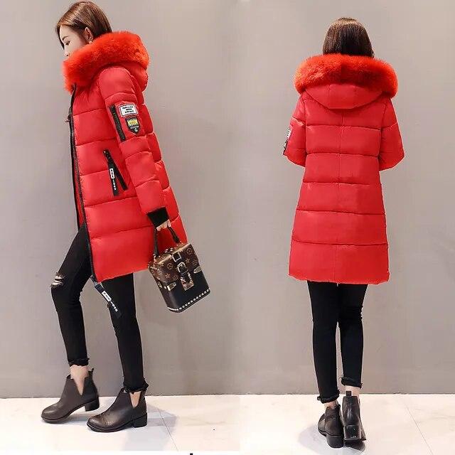 Cappotti invernali da donna Parka lunghi in cotone casual con cappuccio in pelliccia Giacche spesse calde e aderenti Giacca da donna Soprabito Abbigliamento