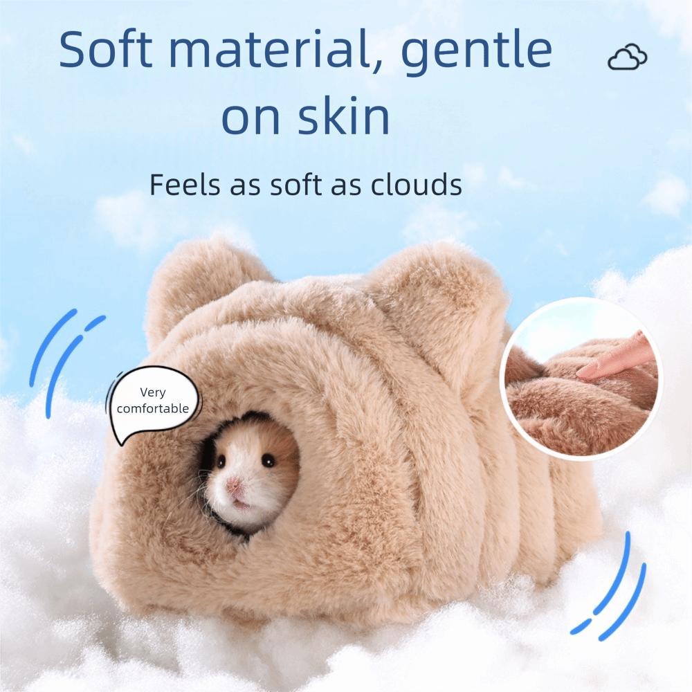 Cute Warm Pet Sleeping Nest Thickened Breathable Hamster Hideout House Soft Comfortable Guinea Pig House Winter