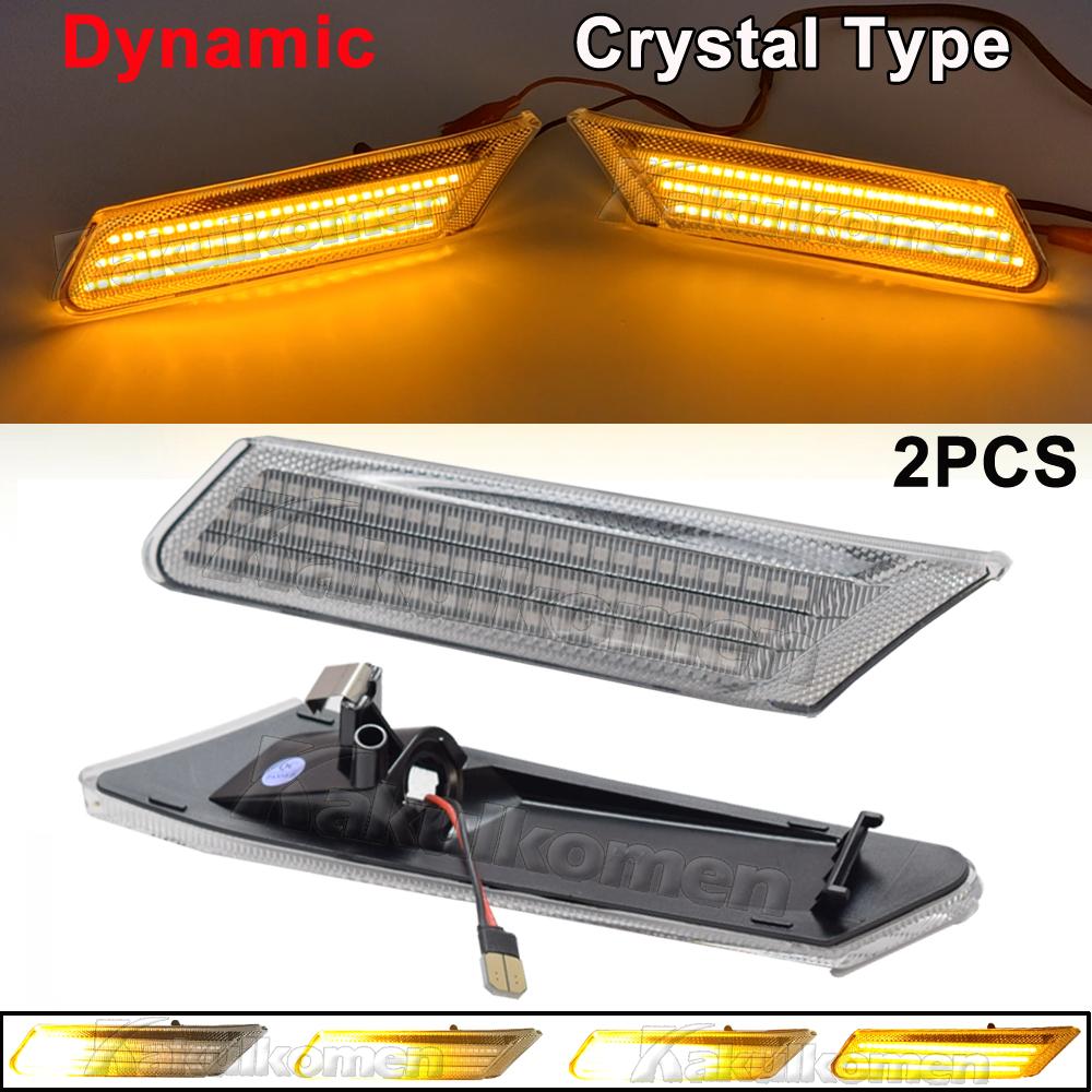 Sequential Flashing LED Dynamic Turn Signal Side Marker Light 2Pcs For Porsche 987 Cayman Boxster 911 997 Carrera Turbo GT3 GT2