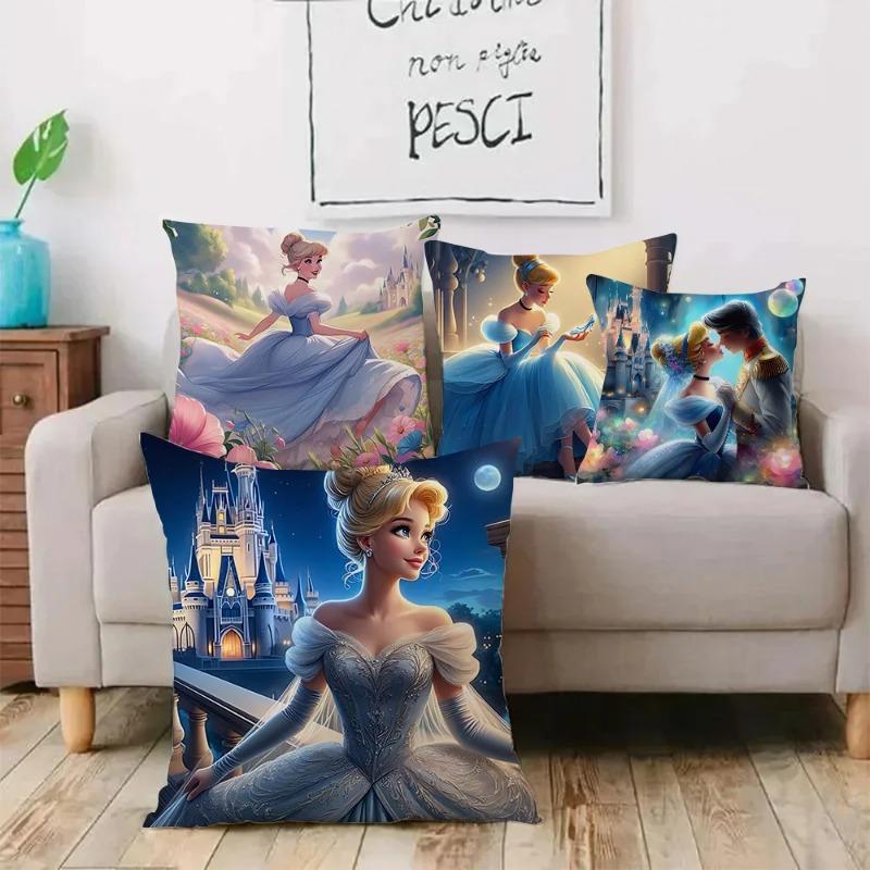 Cartoon Kawaii Cinderella Pillow Covers Cartoon Sofa Decorative Home  Printing  Cute Cushion Cover