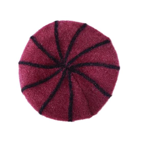 Women Winter Hat Thick Warm Knitted Hat Soft Velvet Slouchy Cap with Visor Brim for Middle-Aged And Elderly Ladies