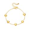 DIEYURO 316L Stainless Steel Gold Color Heart Love Bracelet For Women Girl Fashion Bangles Rust-proof Jewelry Lady Holiday Gift