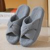 Fashion Indoor Corduroy Slippers for Women Fashion Cross Strap Cotton Slippers Woman Non Slip Platform House Cotton Slides Femle
