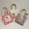 DIY handgewebte Tasche süßer Bär vielseitig hausgemachtes Materialtasche handgenäht Wolle handgewebte Tasche für Freundin
