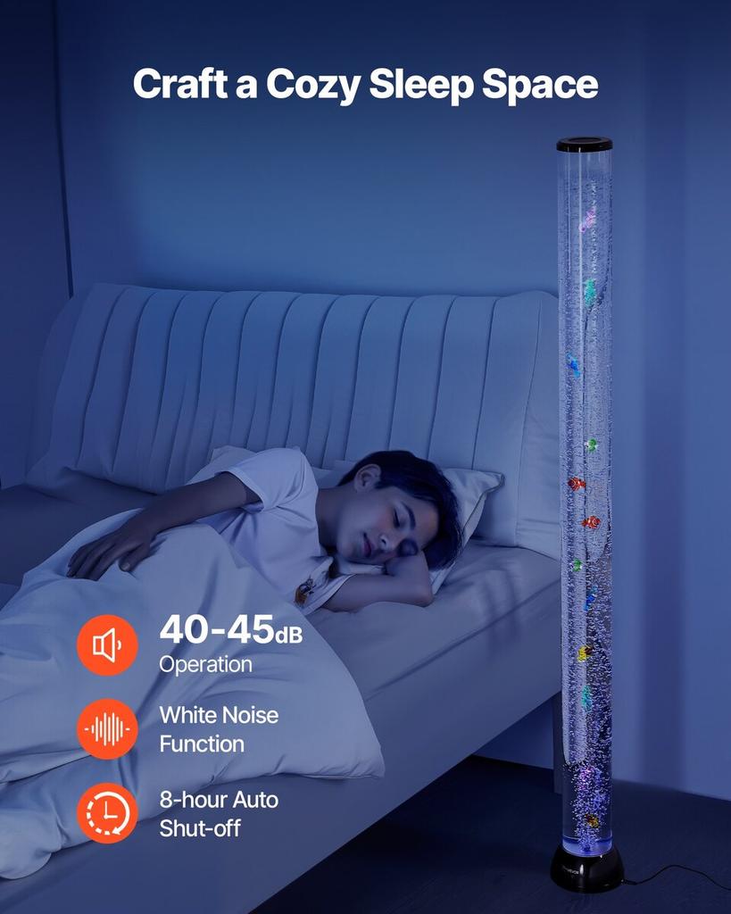 Bubble Tube Lamp 16 Color 150 cm Sensory Aquarium Lamp for Relief Calming