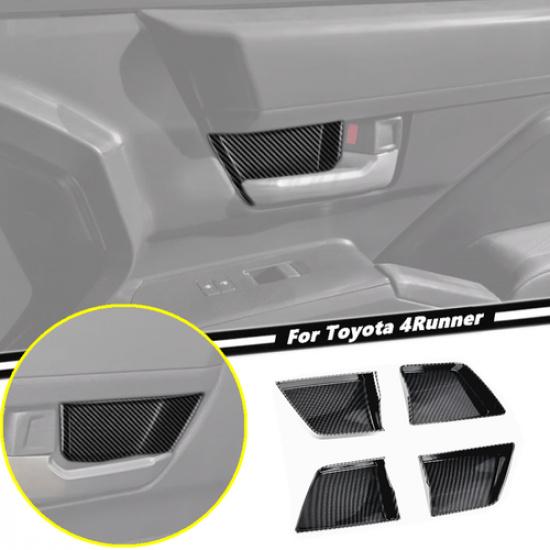 Carbon Fiber ABS Interior Door Handle Bowl Cover Trim For Toyota 4Runner 2025+