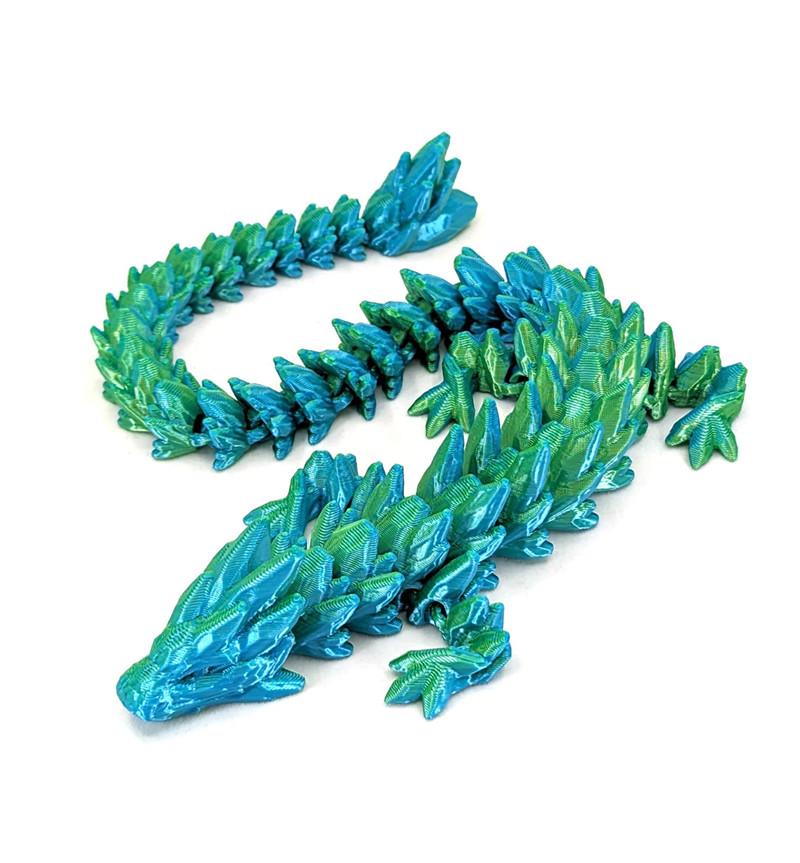 Netoxická 1ks 3D tištěná figurka draka s drahokamy - Duhový plastový dekor na stůl, ideální do ložnice a kanceláře, perfektní dárek k Vánocům