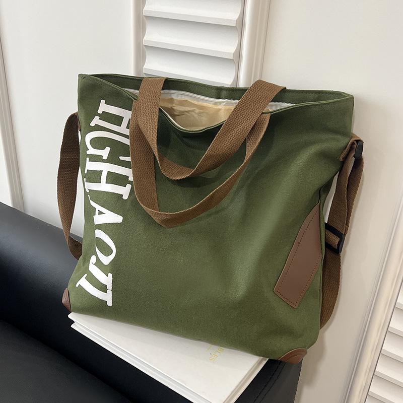 

Сяохуншу: холщовая сумка большой вместимости, повседневная сумка, трендовая, модная, универсальная, простая и практичная