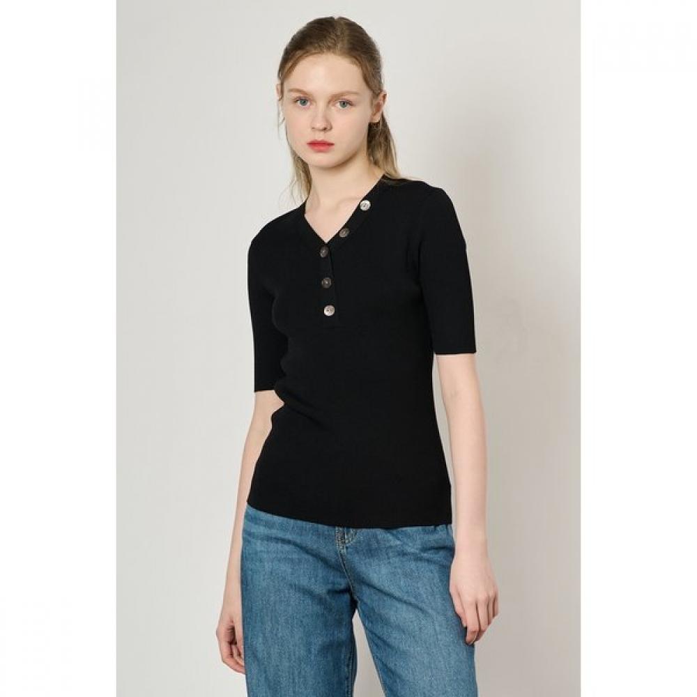 

Bcbg V Neck Button Knit Top B4f7i402 brown (74)/66