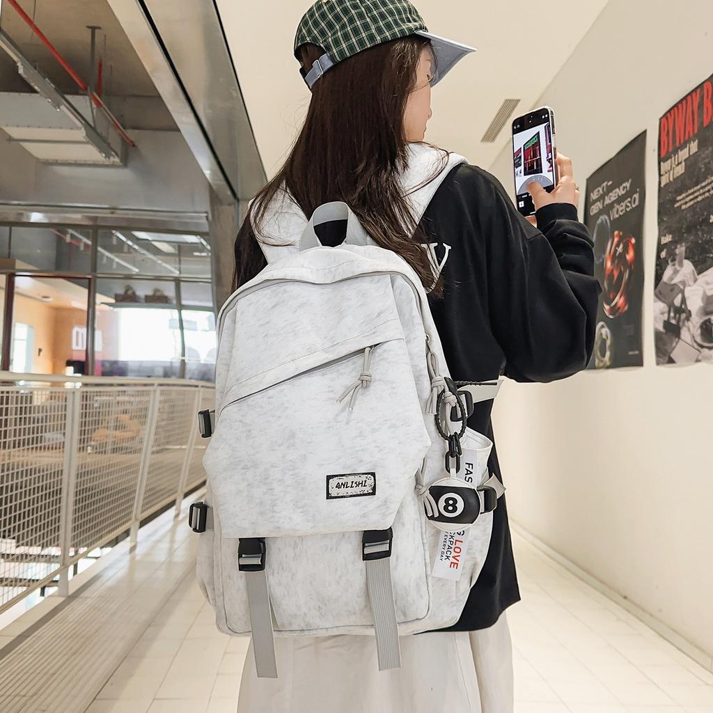 Schoolbag new backpack female middle school students college students retro simple backpack niche design high value schoolbag large capacity