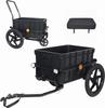 2-in-1 Bicycle Trailer & Push Cart, Waterproof, Removable Box, Reflectors,Universal Hitch for Travel & Shopping