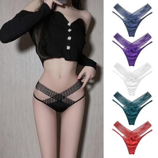 2 Pcs Postpartum Sheer Mesh Underwear for Women Low Waist See Through Thong Breathable Ultra Thin V String Panties