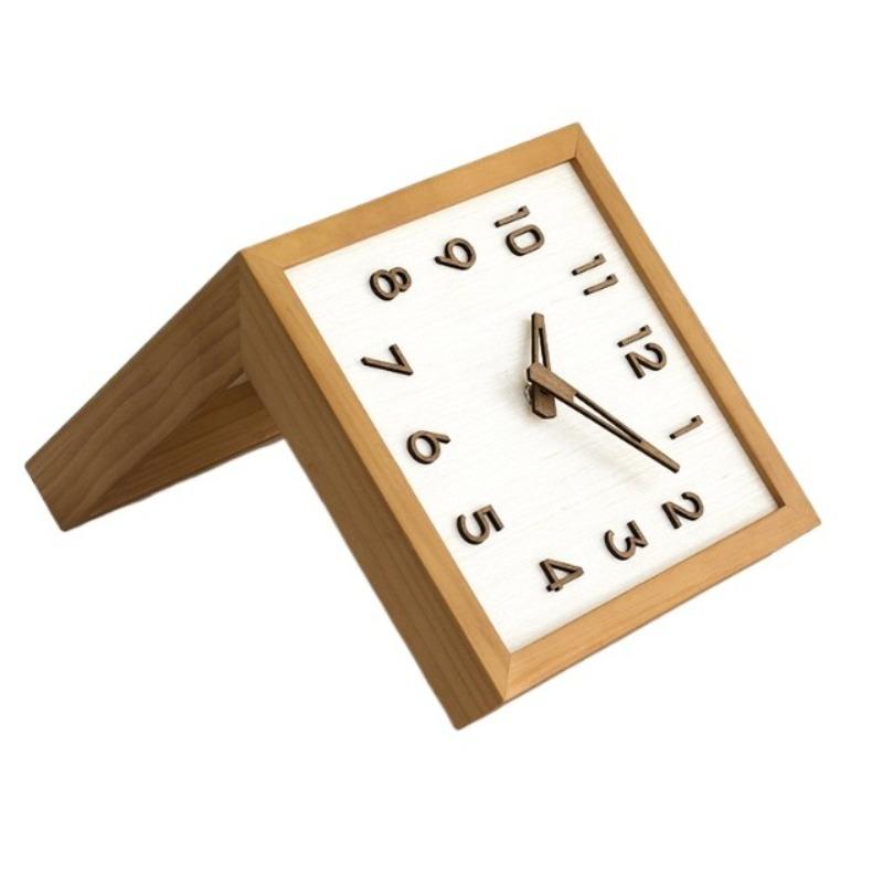 Corner Wall Clock Wood Double Sided Wall Watch Luxury Aesthetic Modern Clocks Silent Elegant Decorative Living Room Watches