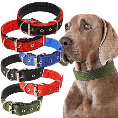 Bequemes, verstellbares Hundehalsband mit Nylonband für Hunde, solides Haustierhalsband in Übergröße