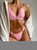 Women's Solid Color Split Bikini Swimsuit - European and American Style
