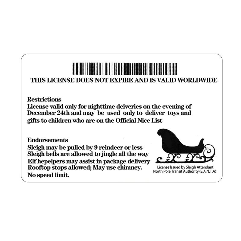 Santa Drivers License Artistic Useful Christmas Utenciles Christmas Gifts Simple And Stylish Durable Christmas Decorations