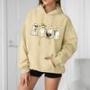 Women's Casual Fashion Comfortable Round Neck With Hood Long Sleeve Halloween Print Warm Sweatshirt