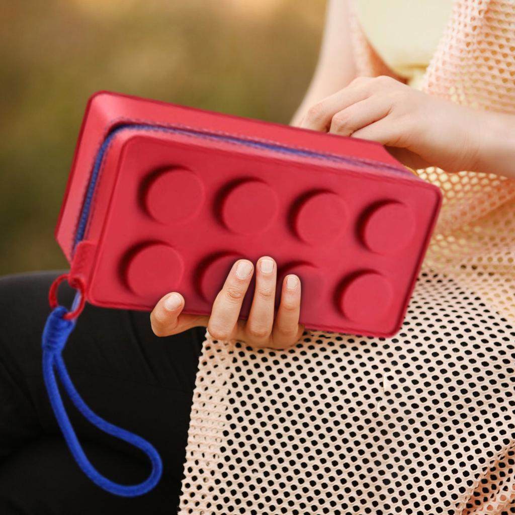 Block-shaped Zippered Storage Bag For Travel, Portable Cosmetics, Stationery, And Toiletries Organization.