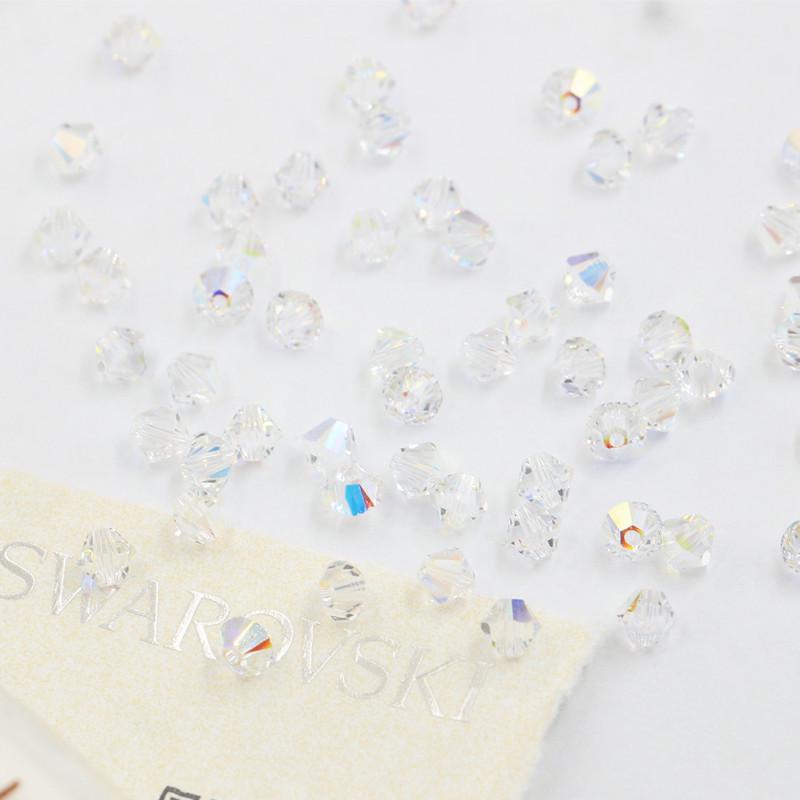 DIY Jewelry 5328 AB White Austrian Crystal Rhombus Beads for Bracelets & Necklaces