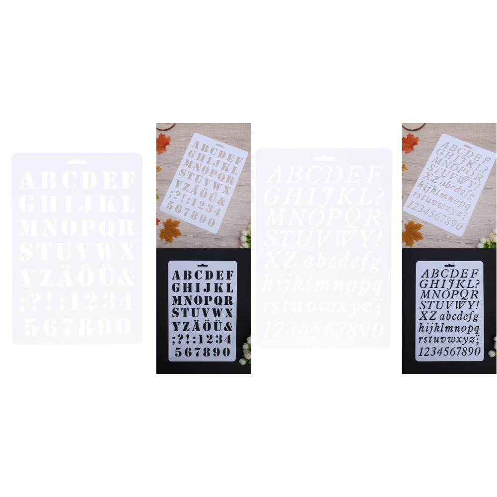Plastic Lettering Stencil for DIY Scrapbooking Letter Alphabet Stencils Walls Painting Paper Craft Decor Number Word Template