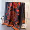 Spring And Summer Thin Peacock Simulation Silk Brocade Fashion Silk Scarf Long Scarf Silky Print Shawl Versatile Headscarf Scarf